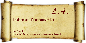 Lehner Annamária névjegykártya